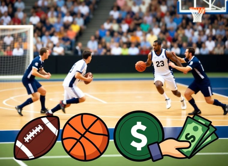 live football and basketball games with betting icons